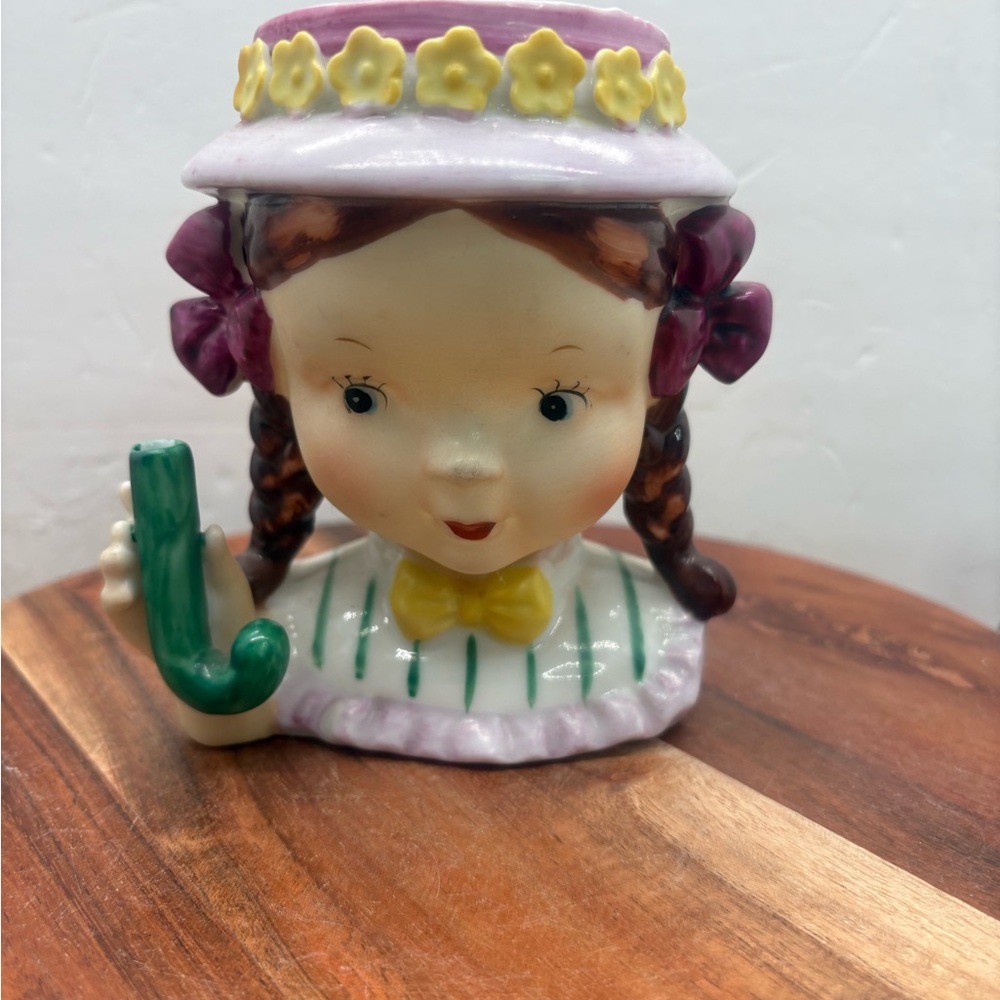 Vintage Ceramic Girl Head Vase